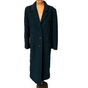 Neiman Marcus Women's Store Blue Green Full Length Coat 100% Cashmere Medium